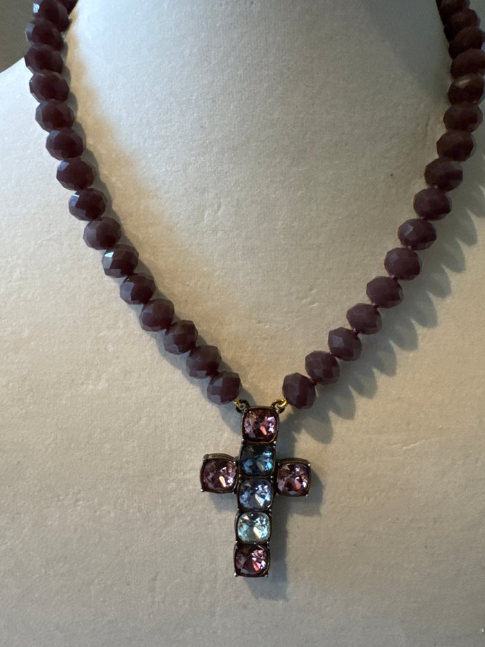 Heidi Daus Signed Cross Necklace