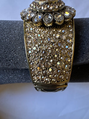 Heidi Daus Signed Dazzling Delight Cuff And Ring (size 11) Golden Stones