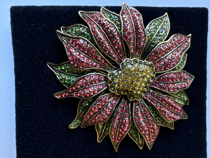 Heidi Daus Signed Christmas Poinsettia Pin