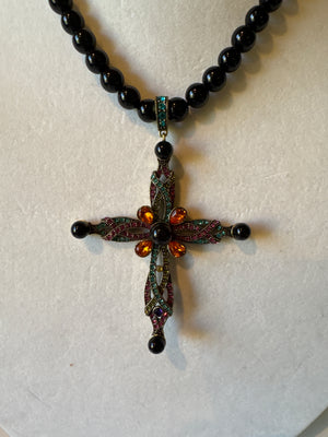 Heidi Daus Signed Cross Necklace