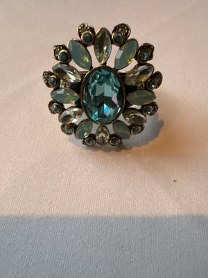 Heidi Daus Signed Glorious Garden Turquoise Flower Ring (size 11.5)