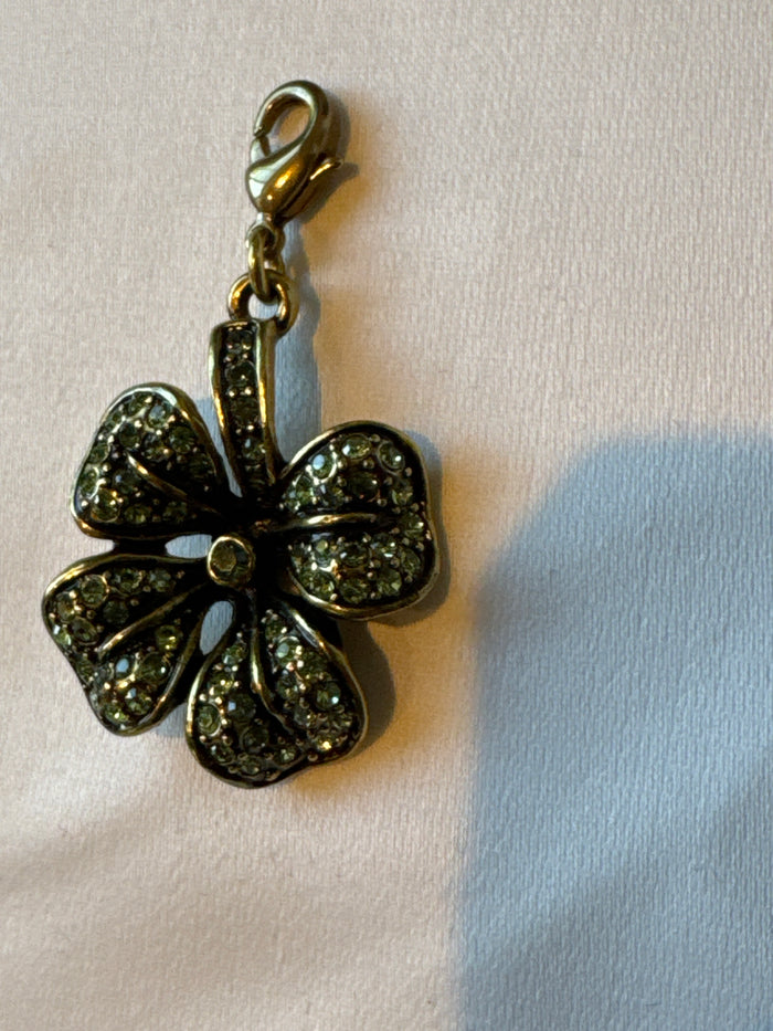 Heidi Daus Signed Four Leaf Clover Crystal Charm