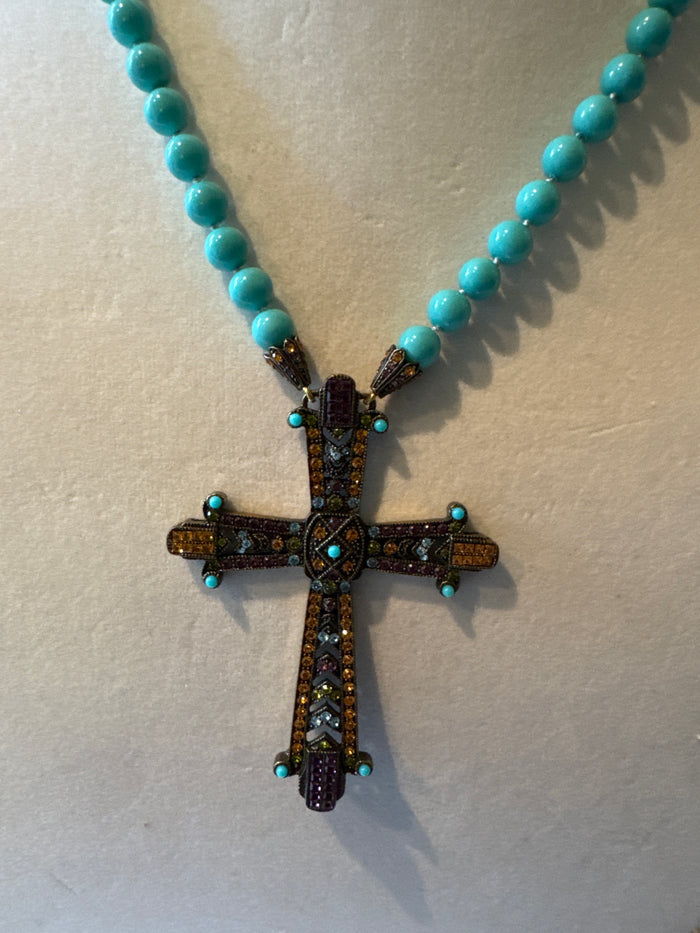 Heidi Daus Signed Cross Necklace