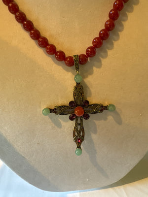 Heidi Daus Signed Cross Necklace