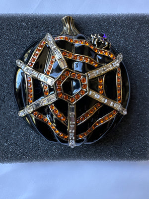 Heidi Daus Signed Pumpkin Witch Spider Pin