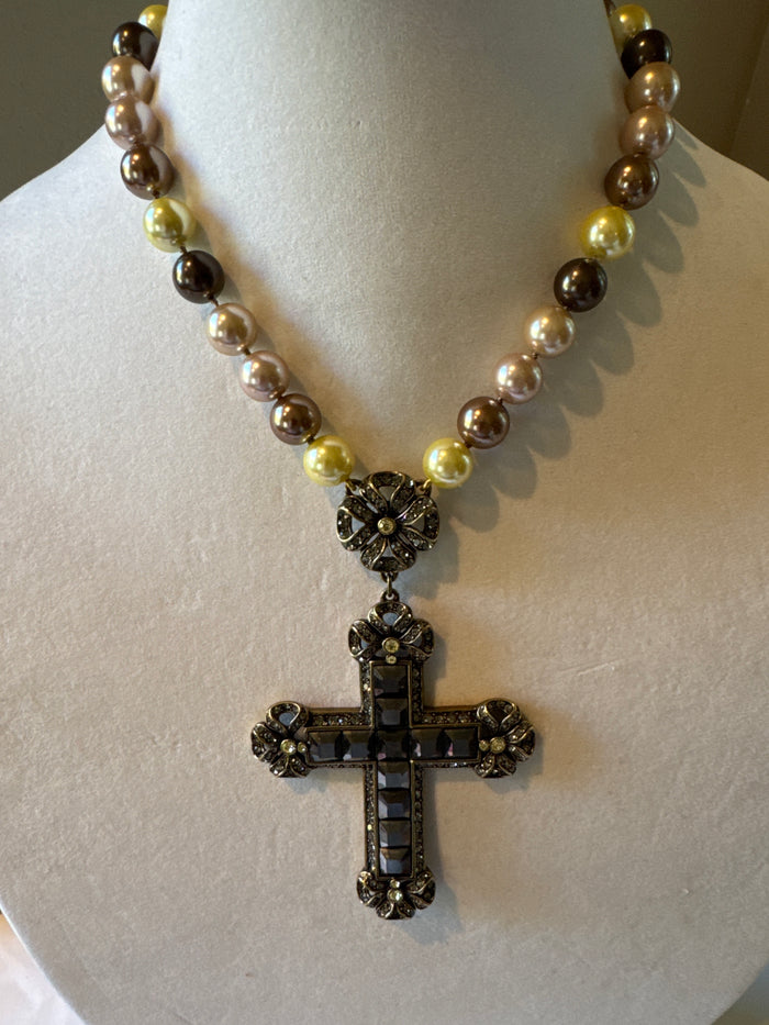 Heidi Daus Signed Cross Necklace