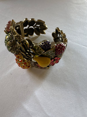 Heidi Daus Signed Feast Of Fancy Crystal & Enamel Cuff Bracelet