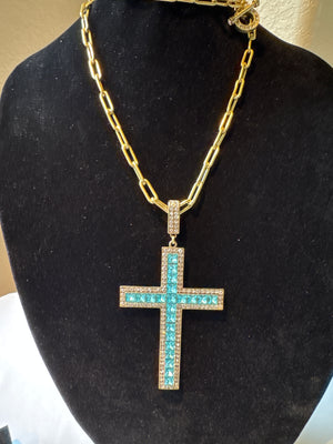 Heidi Daus Signed Cross Necklace