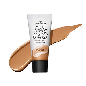 essence | Pretty Natural Hydrating Foundation | Medium, Buildable Coverage for a Natural Skin Look | Formulated with Hyaluronic Acid and Aloe Vera | Made Without Gluten, Parabens, Oil & Alcohol | Vegan & Cruelty Free